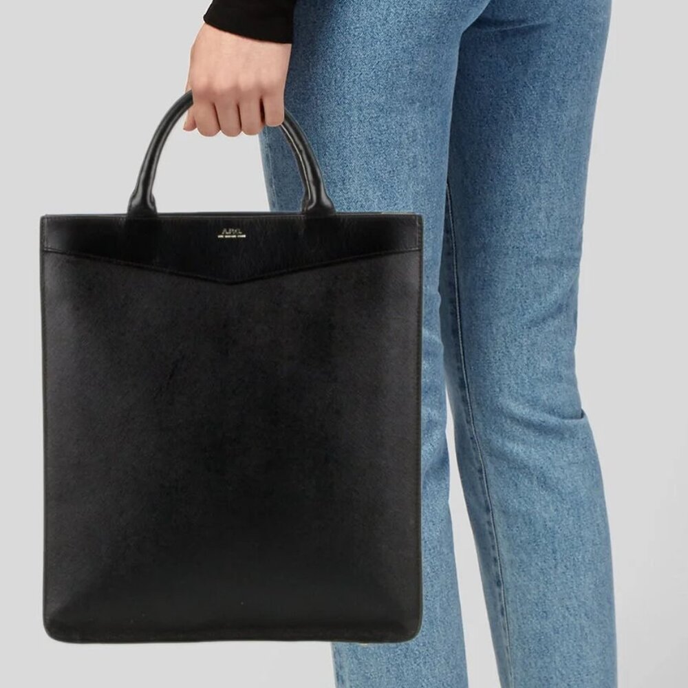 A.P.C. • Saffiano Leather Tote / Laptop Bag